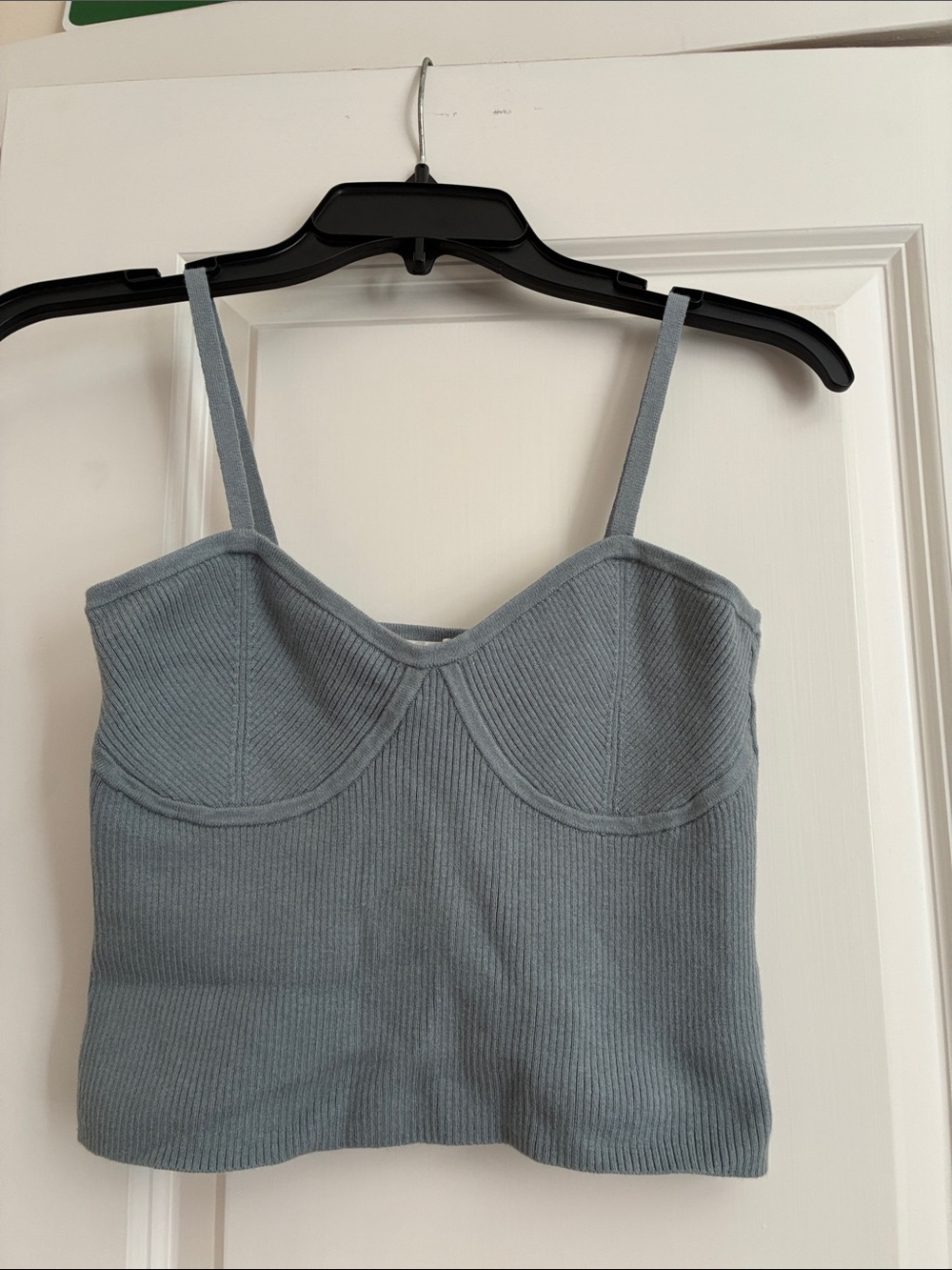 Madewell Blue/Grey Ribbed Bustier Tank Top